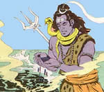 shiva consuming the poison - the dreadful kalakuta
