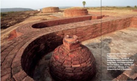 Chaityas and stupas, at Bavikonda, 15 km from Visakhapatnam. 