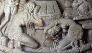 Worship of the Buddha, Amaravati (ASI site museum).