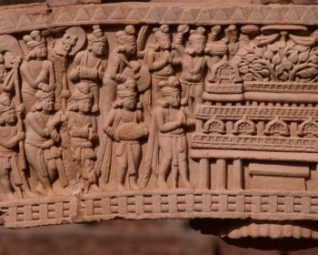 Graceful devas, enlightenment scene, West Gateway, inner face.