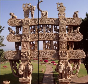 The Great Stupa, North Gateway, an inner view.