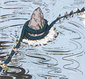 the churning of the ocean