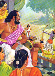 Dasharatha - the king of ayodhya with his wives and sons